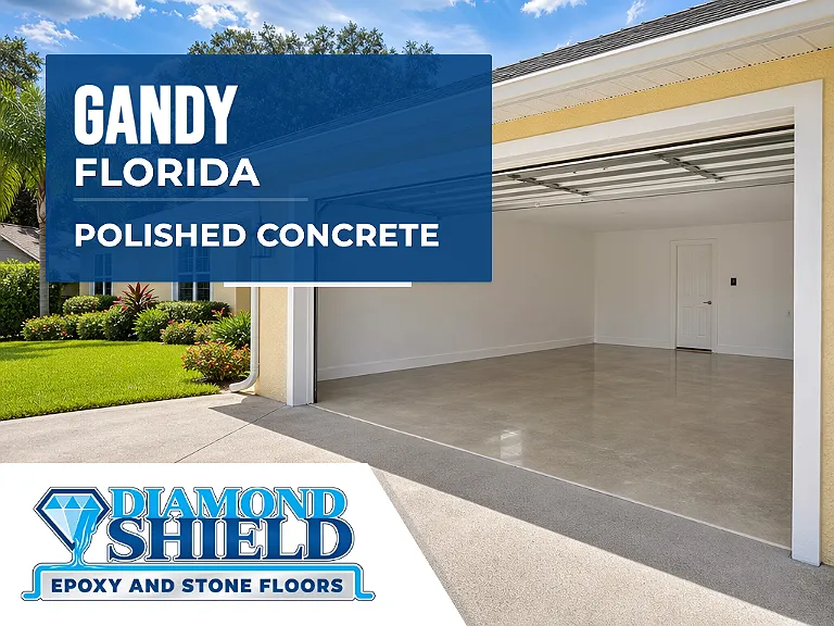 DiamondShield polished concrete floors in Gandy, Florida.