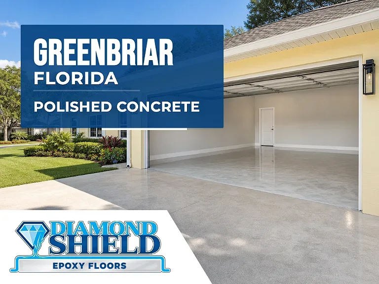DiamondShield polished concrete floors in Greenbriar, Florida.