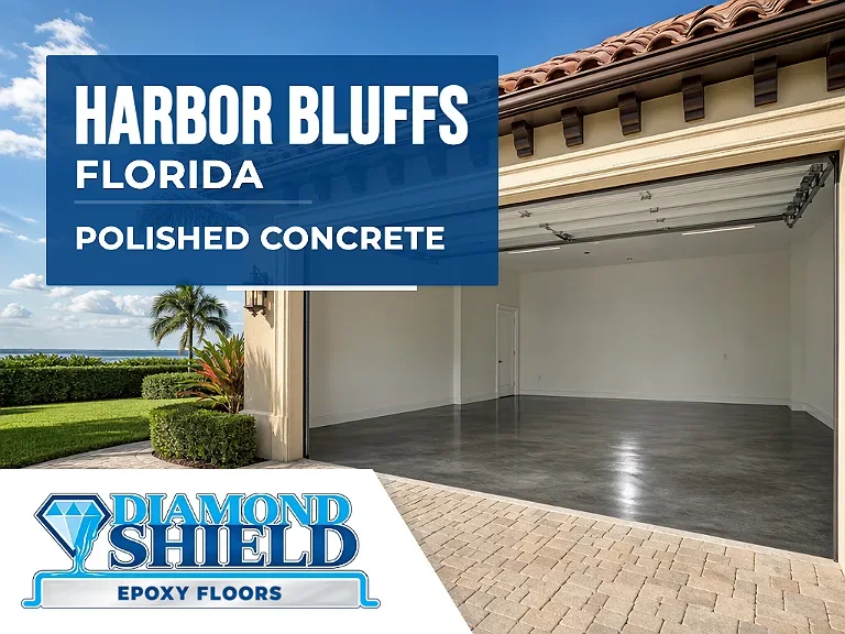 DiamondShield polished concrete floors in Harbor Bluffs, Florida.