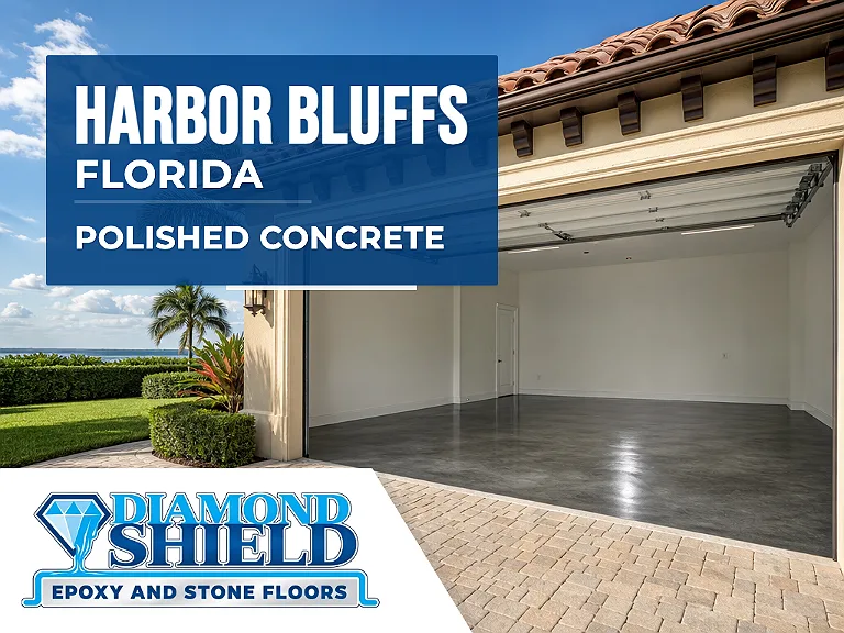 DiamondShield polished concrete floors in Harbor Bluffs, Florida.