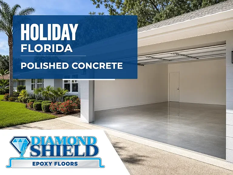 DiamondShield polished concrete floors in Holiday, Florida.