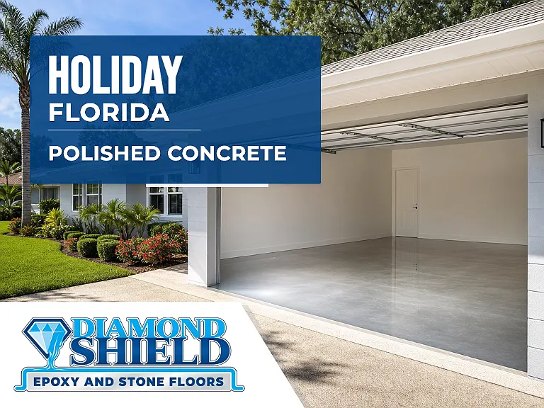 DiamondShield polished concrete floors in Holiday, Florida.