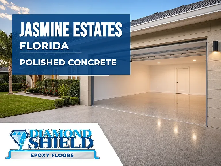 DiamondShield polished concrete floors in Jasmine Estates, Florida.