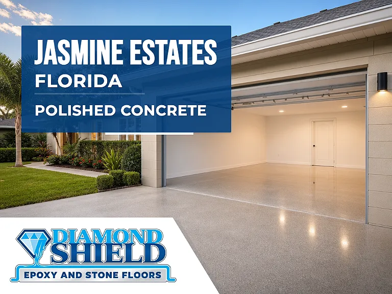 DiamondShield polished concrete floors in Jasmine Estates, Florida.