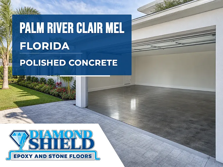 DiamondShield polished concrete floors in Palm River-Clair Mel, Florida.