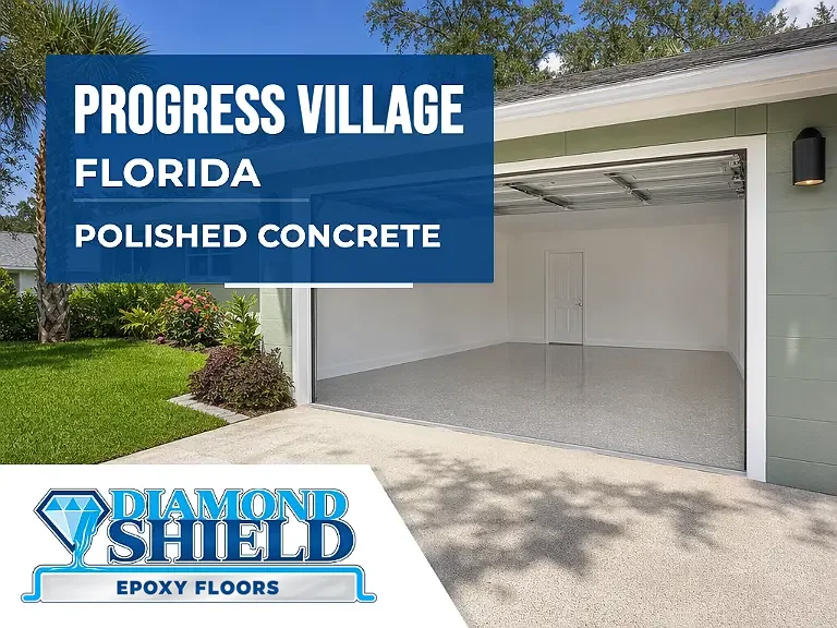 DiamondShield polished concrete floors in Progress Village, Florida.