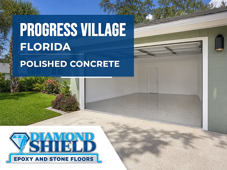 DiamondShield polished concrete floors in Progress Village, Florida.