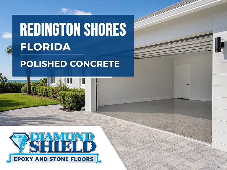 DiamondShield polished concrete floors in Redington Shores, Florida.