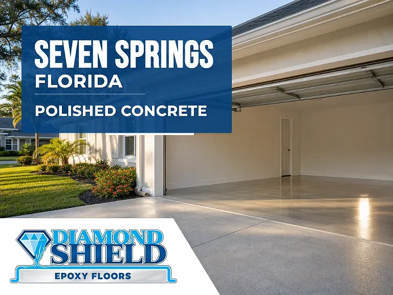DiamondShield polished concrete floors in Seven Springs, Florida.