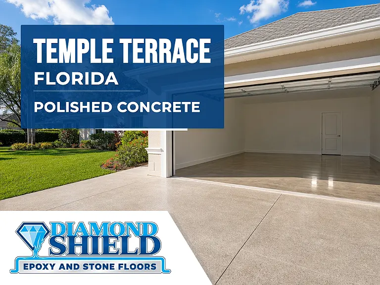 DiamondShield polished concrete floors in Temple Terrace, Florida.