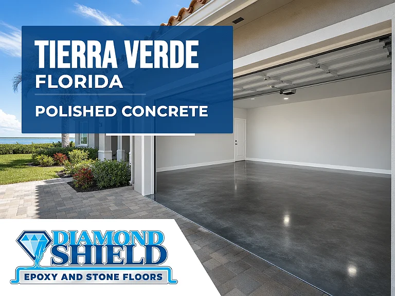DiamondShield polished concrete floors in Tierra Verde, Florida.