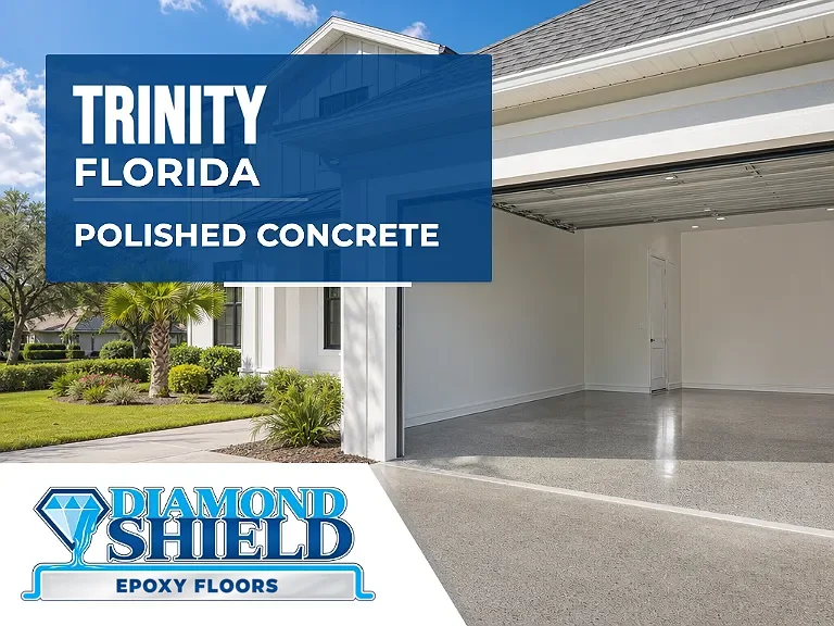 DiamondShield polished concrete floors in Trinity, Florida.