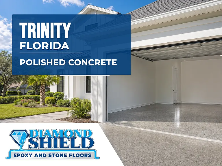 DiamondShield polished concrete floors in Trinity, Florida.
