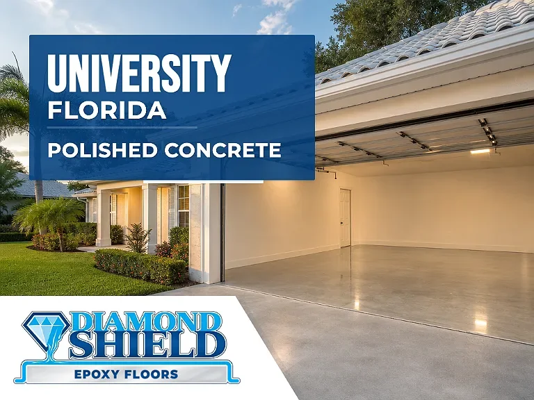 DiamondShield polished concrete floors in University, Florida.