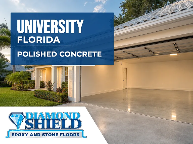DiamondShield polished concrete floors in University, Florida.