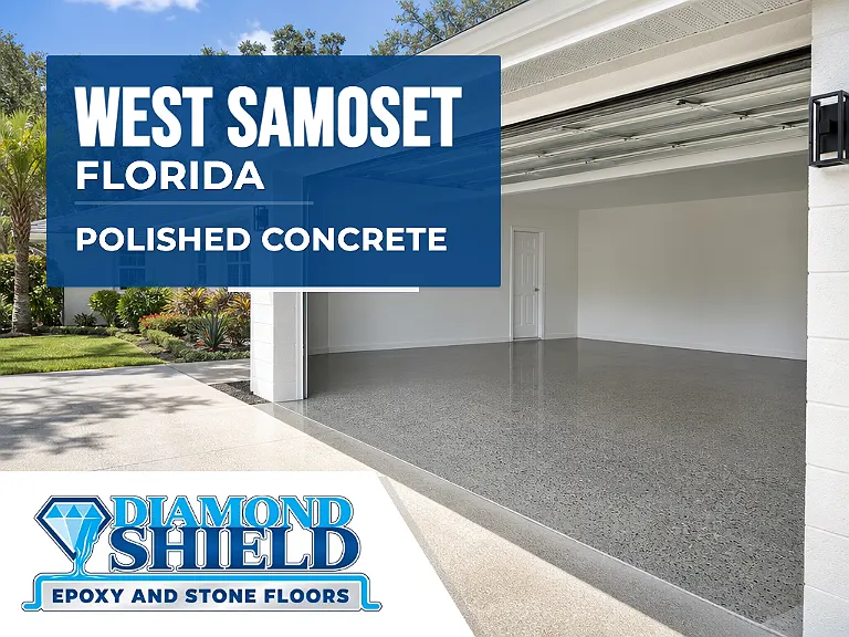 DiamondShield polished concrete floors in West Samoset, Florida.