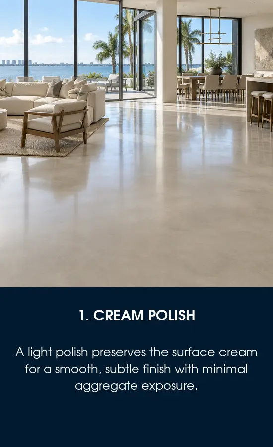 Cream polished concrete finish example