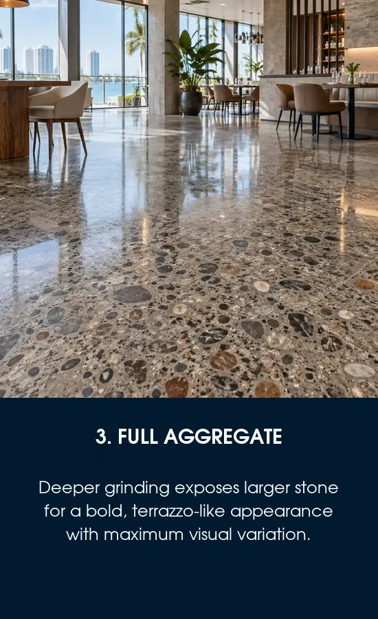 Full-aggregate polished concrete finish example
