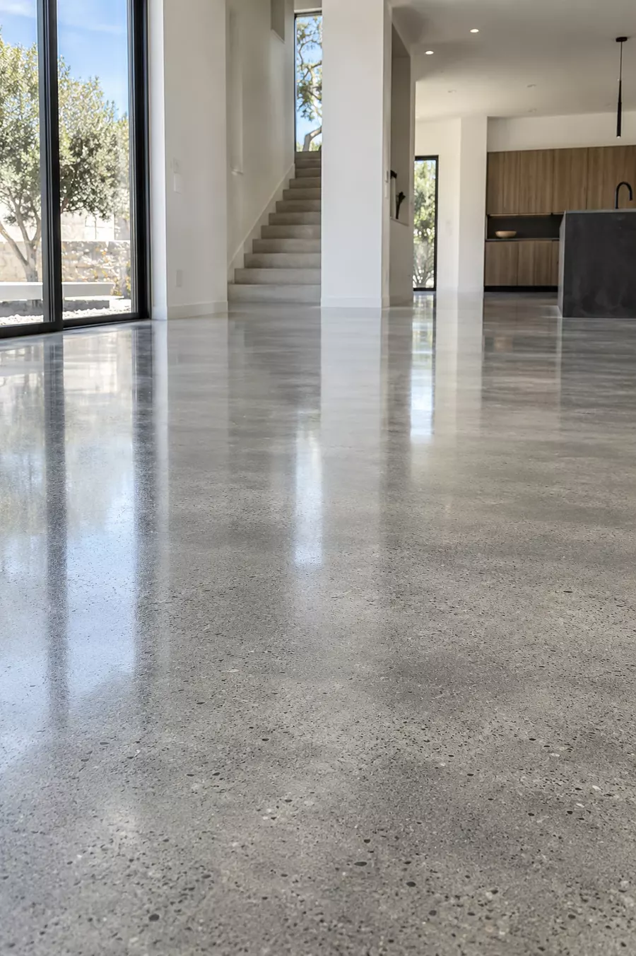 Polished concrete interior finish example