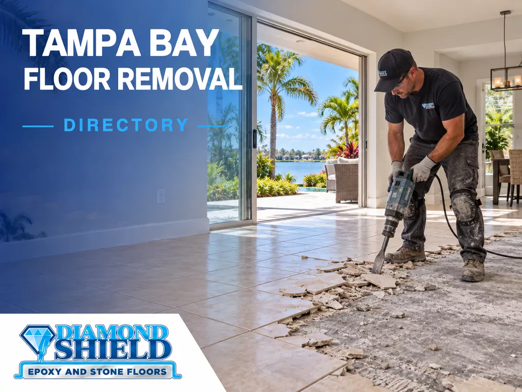 Tampa Bay Floor Removal Directory by DiamondShield, tile demolition in a Tampa Bay, FL home
