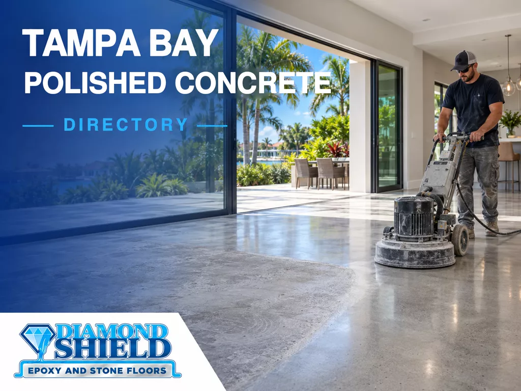 Tampa Bay Polished Concrete Directory by DiamondShield, concrete grinding in a Tampa Bay, FL home