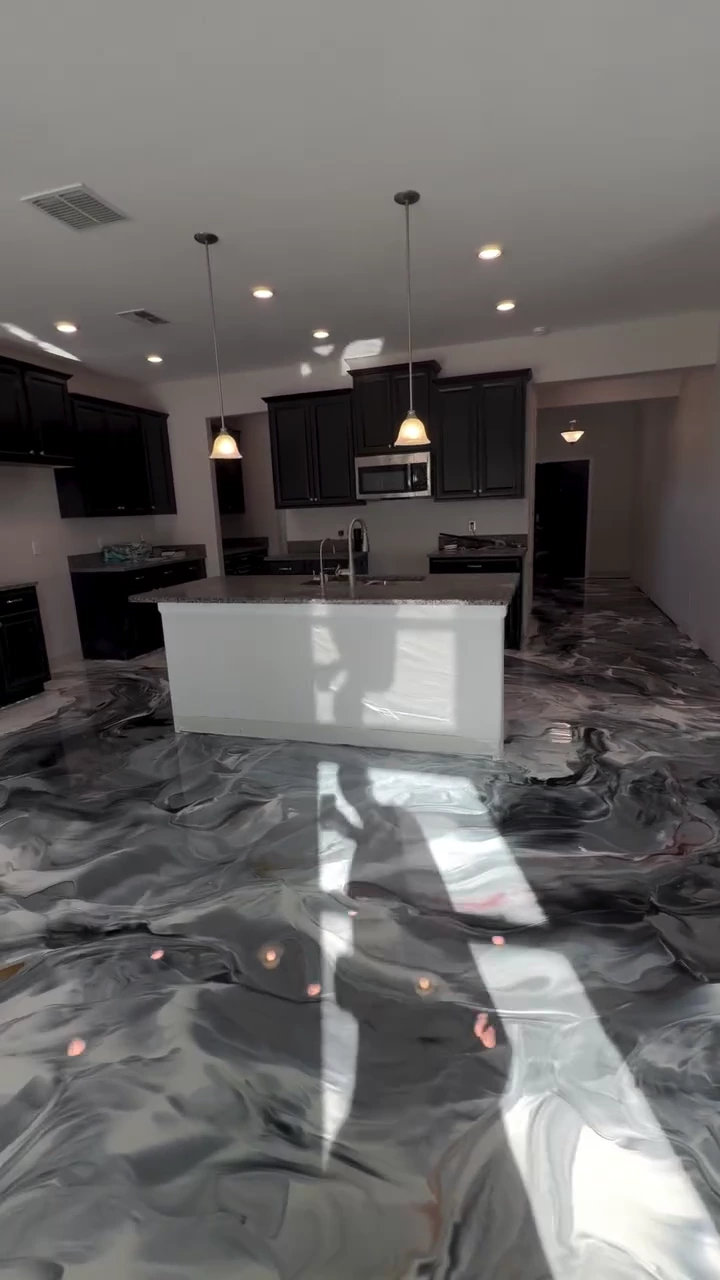 Metallic epoxy flooring installation video